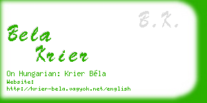 bela krier business card